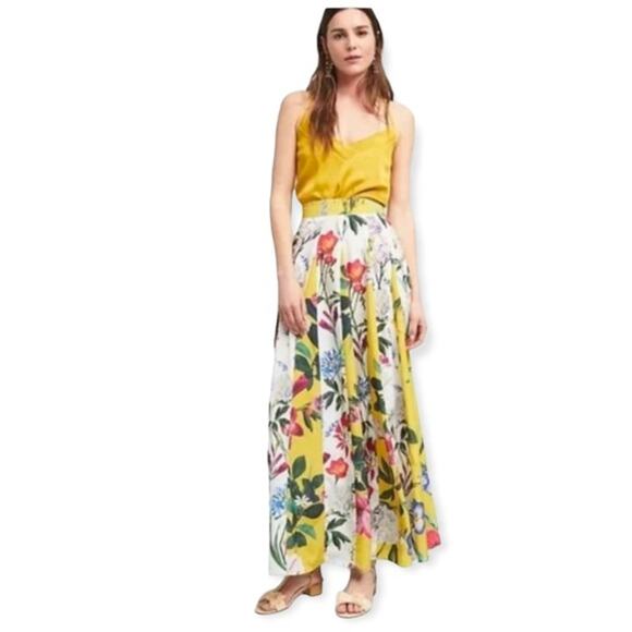 Rococo Sand Anthropologie Aprile Floral Skirt Size 10